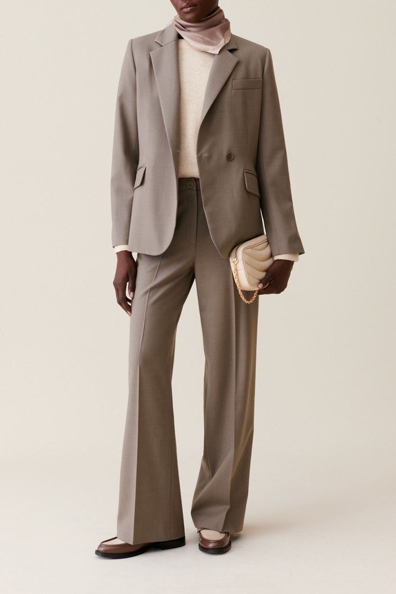 Claudie Pierlot Mujer Gris Blazer De Lana - Topo