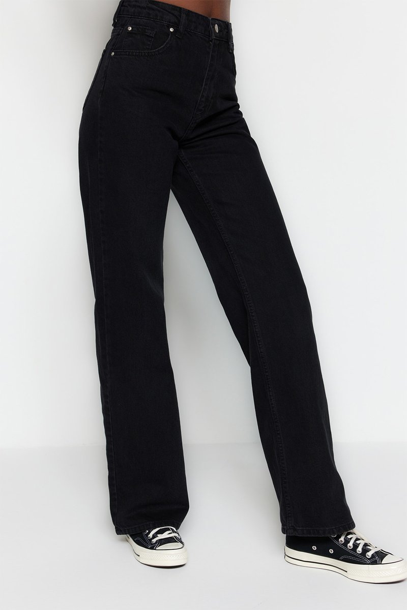 Trendyol Mujer Vaquero Wide Leg De Tiro Alto