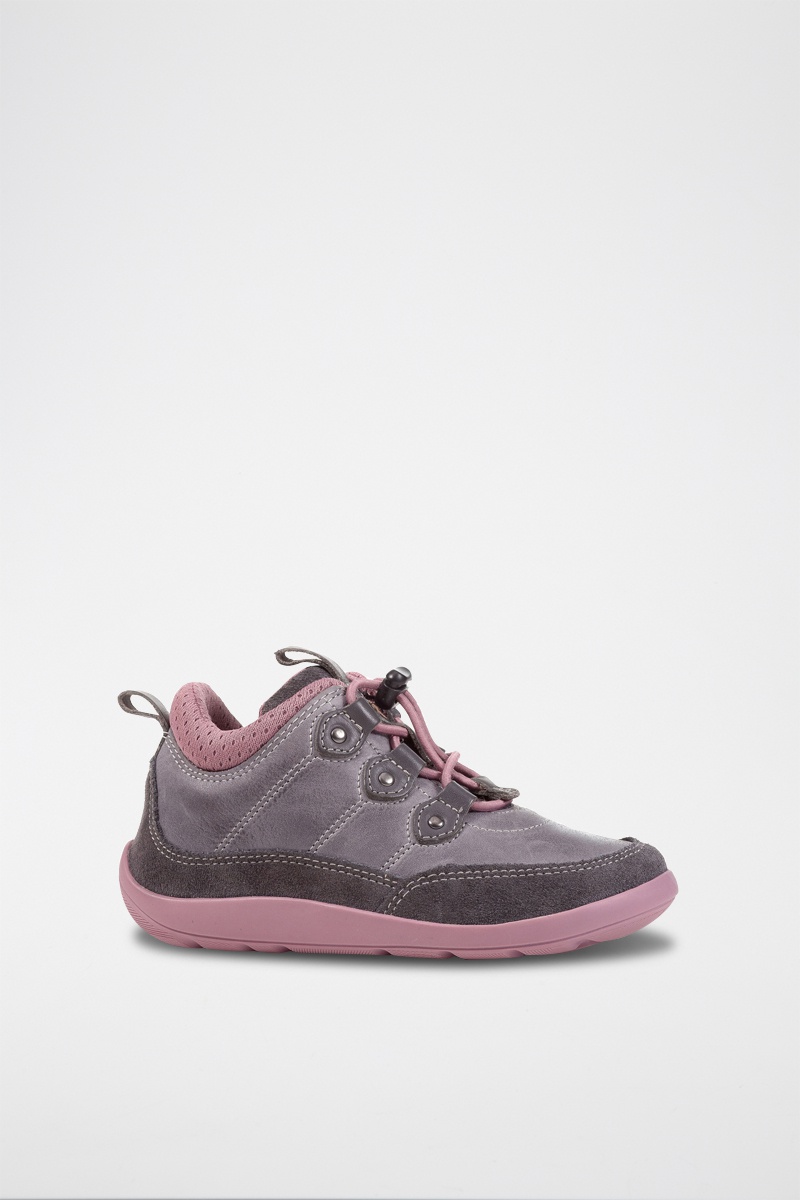 Baskets en cuir Barefeel Gris foncé et rose