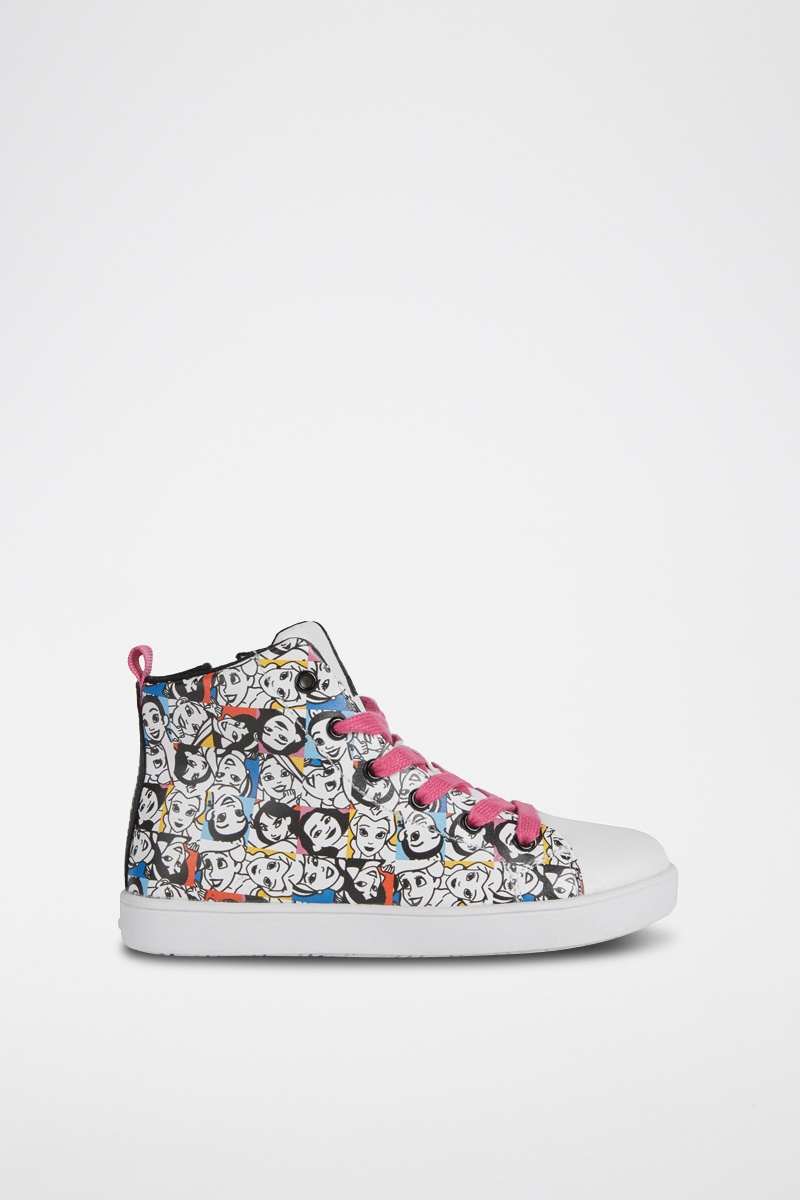 Baskets montantes Kathe Princesses Disney - Blanc et noir