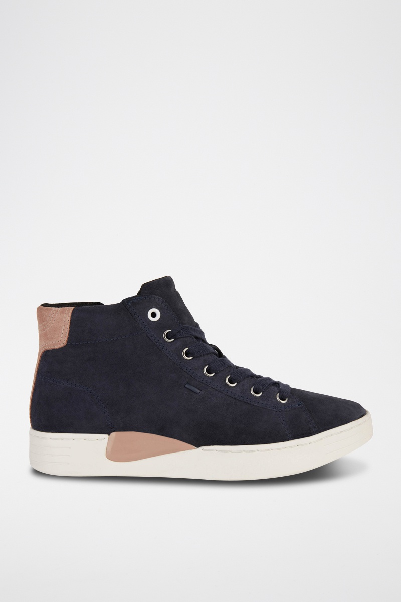 Baskets montantes en nubuck Lauressa Bleu marine