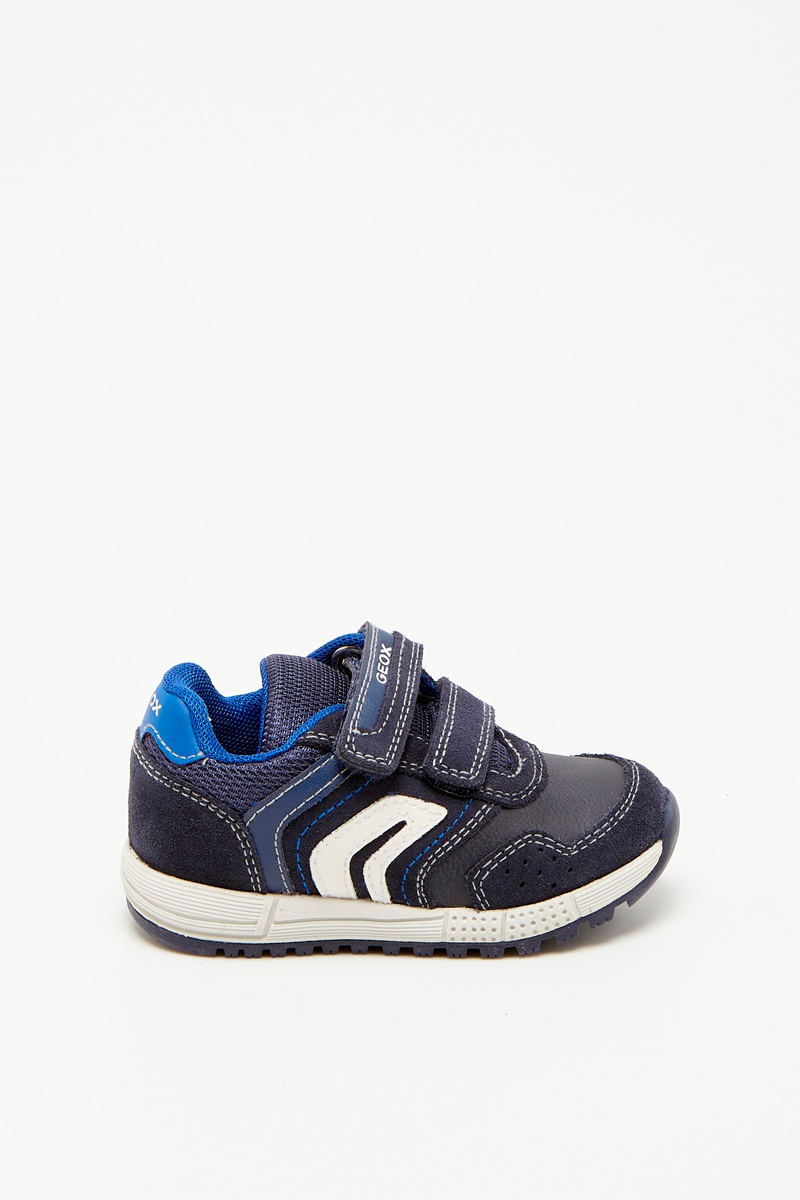 Baskets en nubuck Alben Bleu et blanc