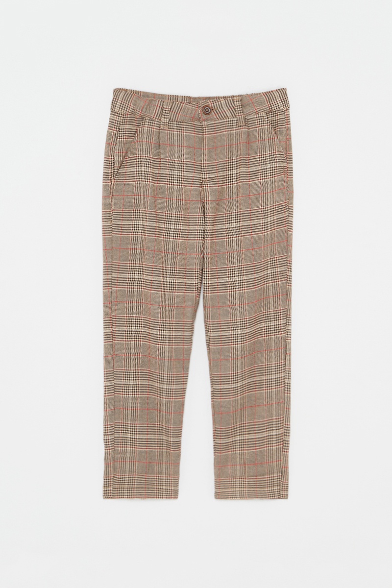 Pantalon à carreaux Beige et marron