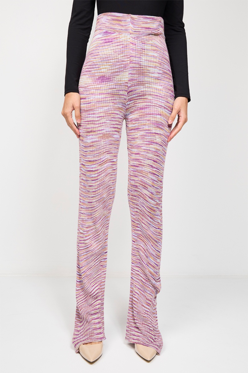 Pantalon flare taille haute Fuchsia