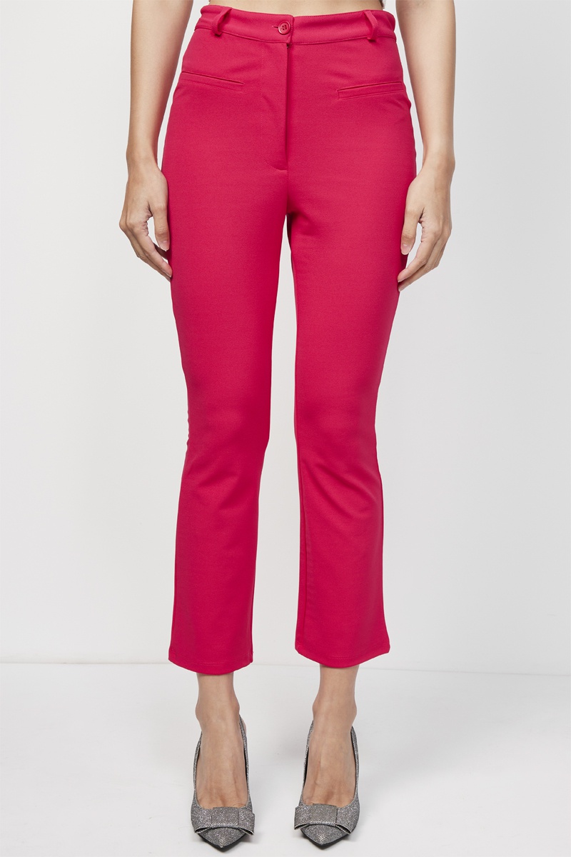 Pantalon bootcut 7/8 taille haute Fuchsia