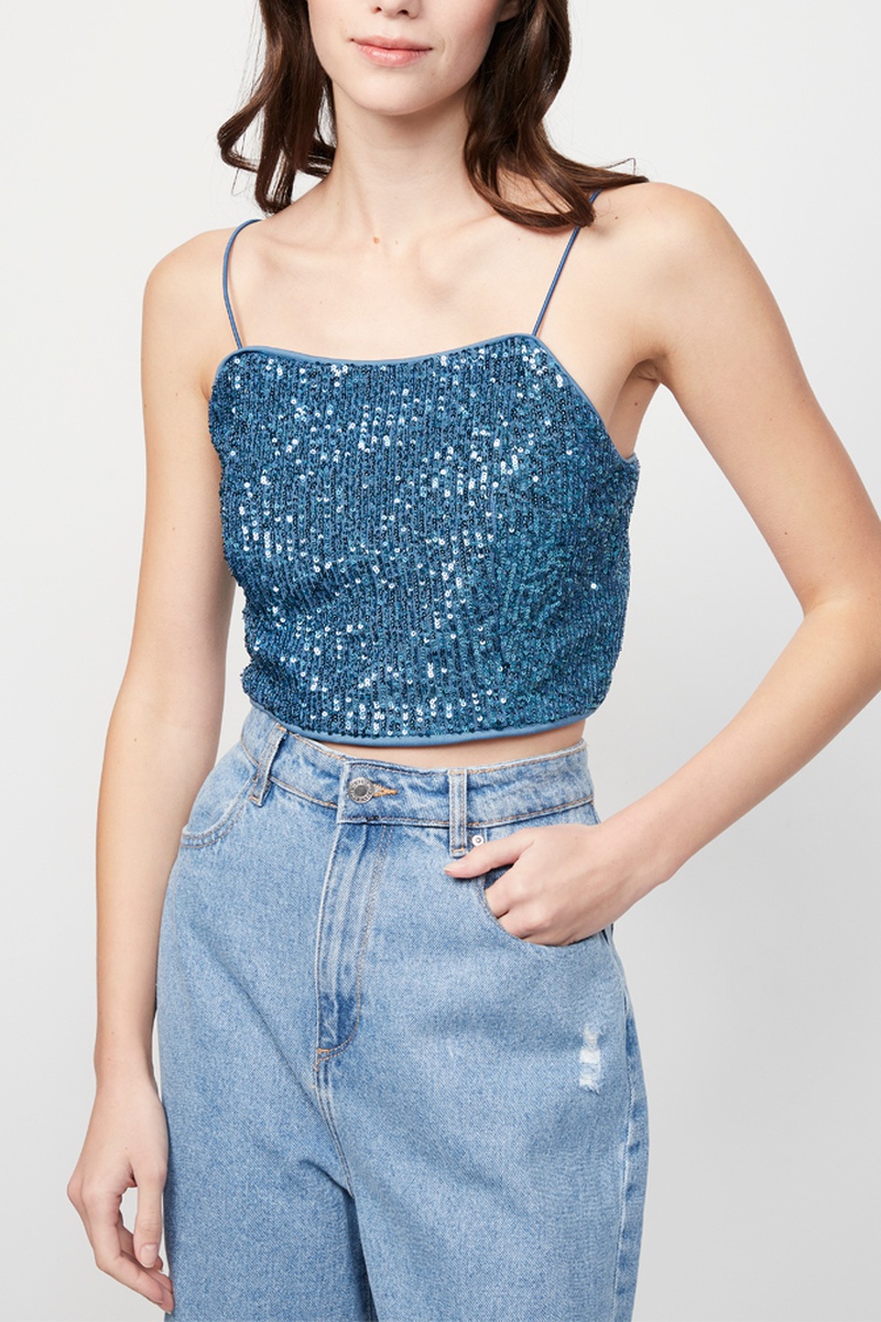 Crop top Bleu roi