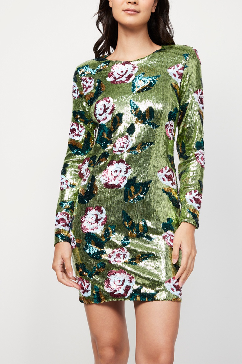 Robe fourreau Vert clair et bordeaux