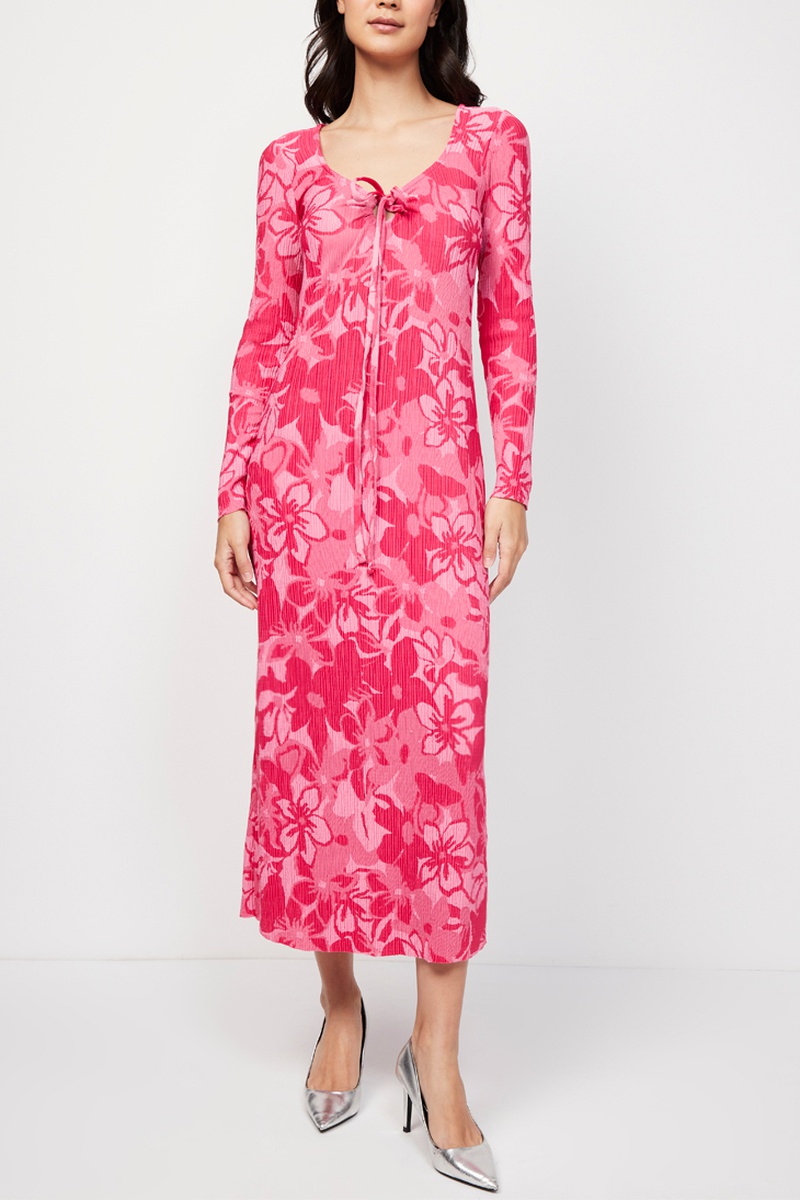 Robe midi Fuchsia et rose