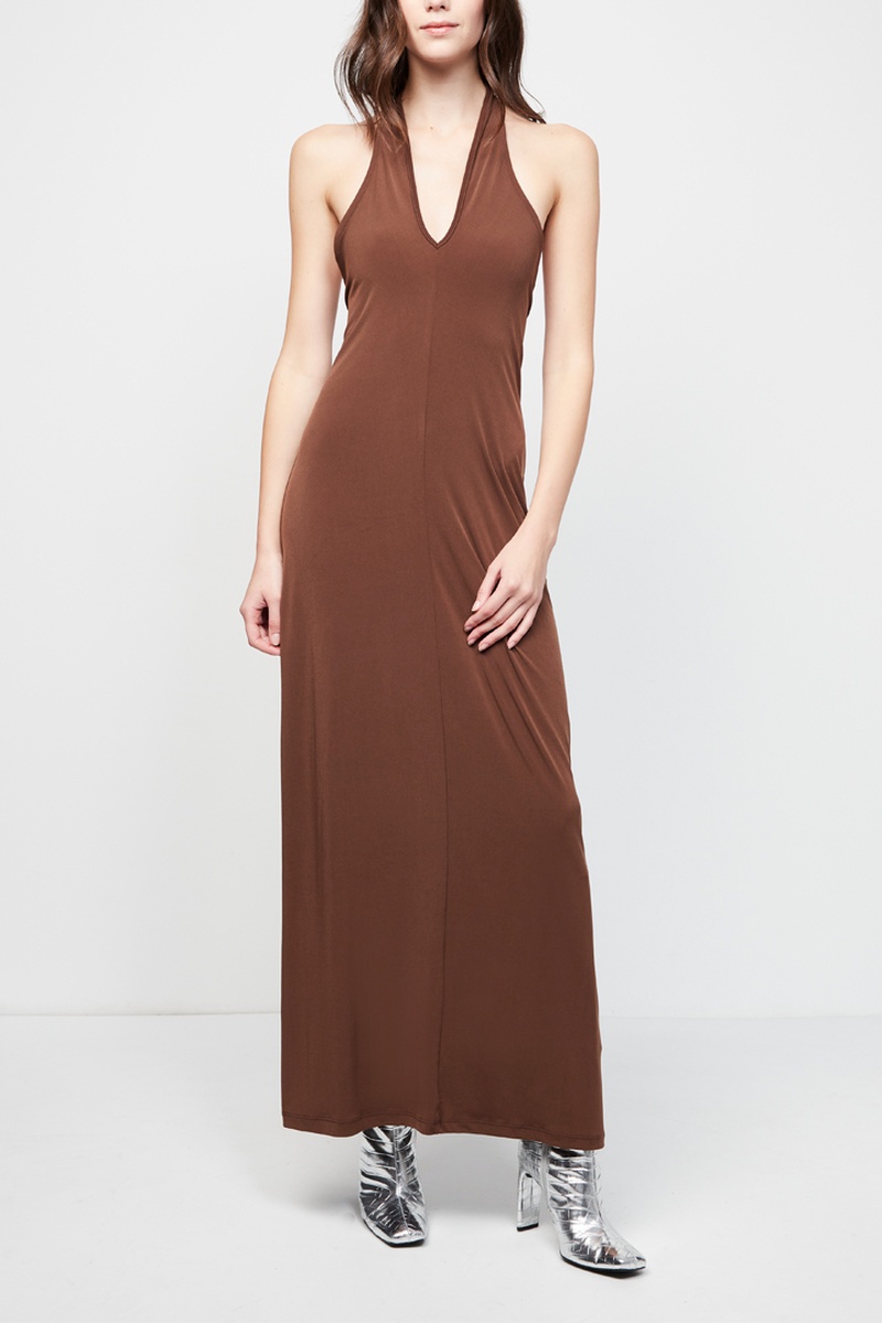 Robe asymétrique Marron