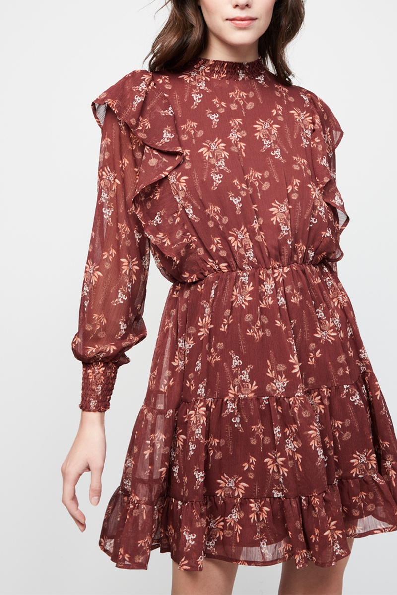 Robe fourreau Marron et orange