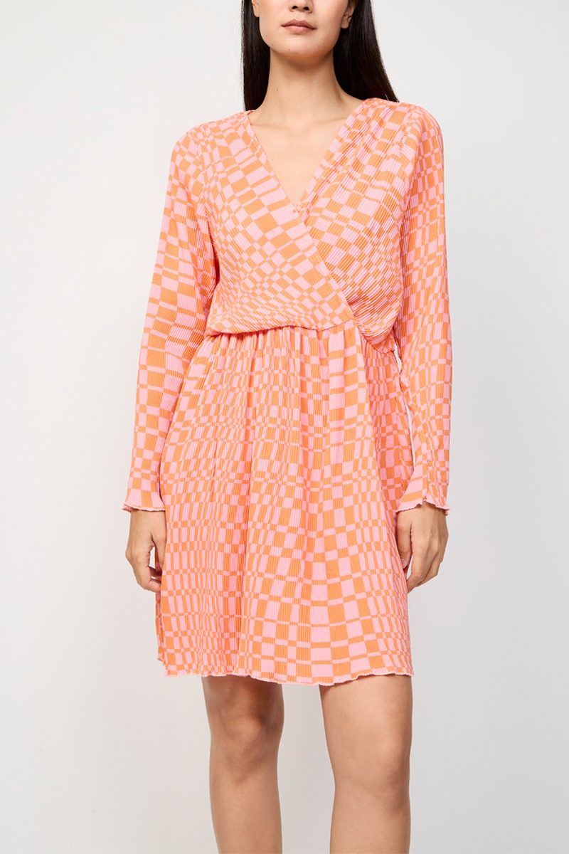 Robe droite Orange et rose