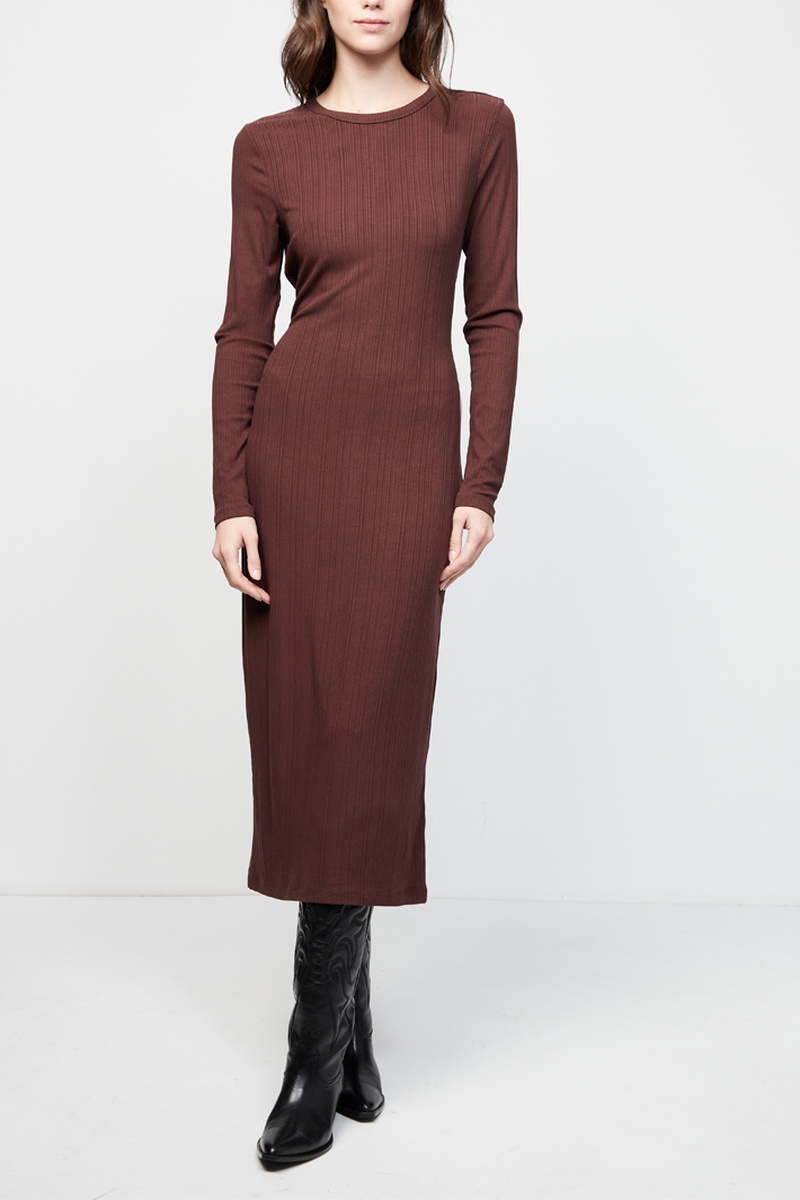 Robe droite Marron