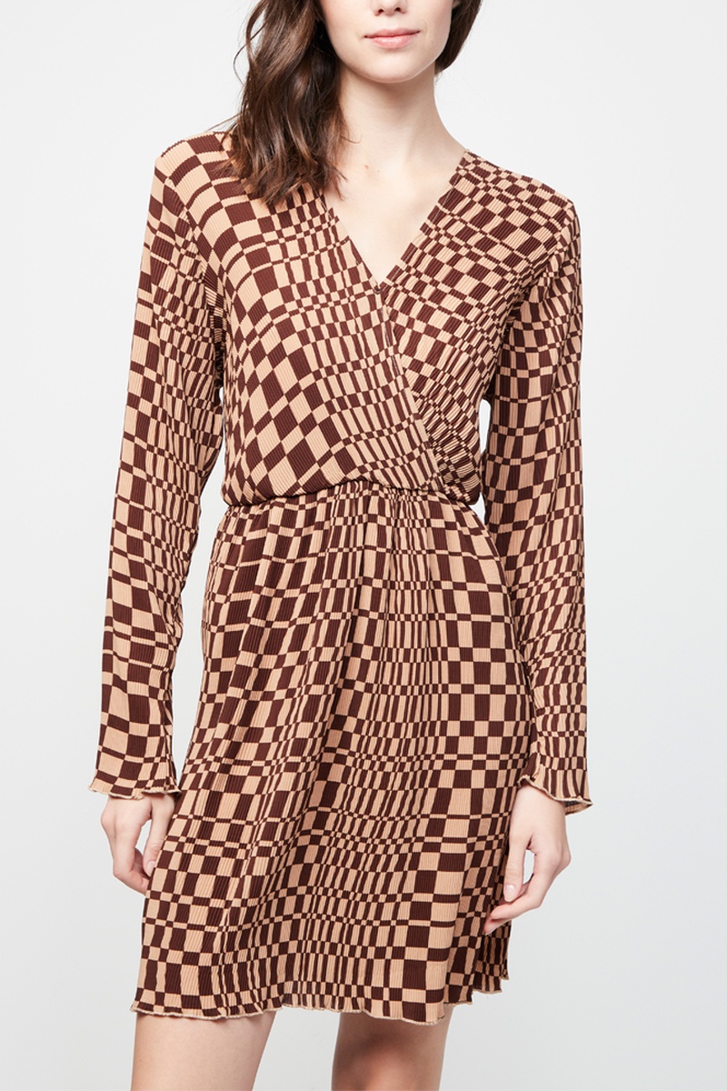 Robe droite Marron et camel