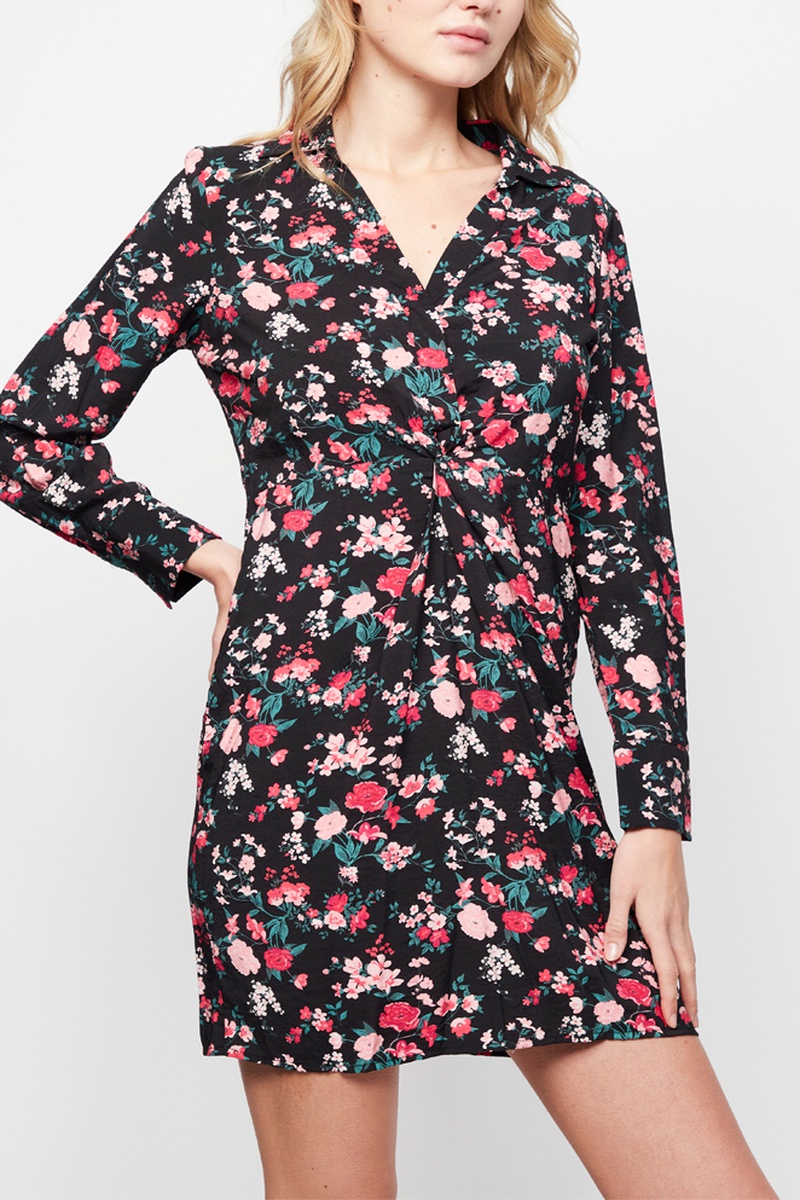 Robe droite Noir et rouge