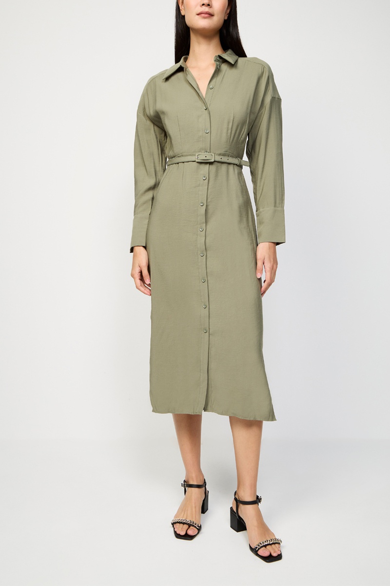 Robe chemise Kaki