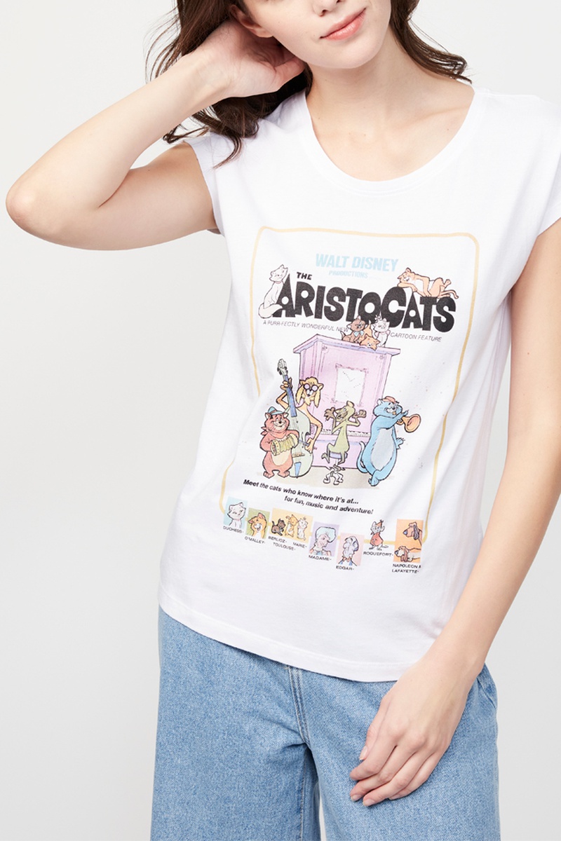 T-shirt Les Aristochats Disney Blanc
