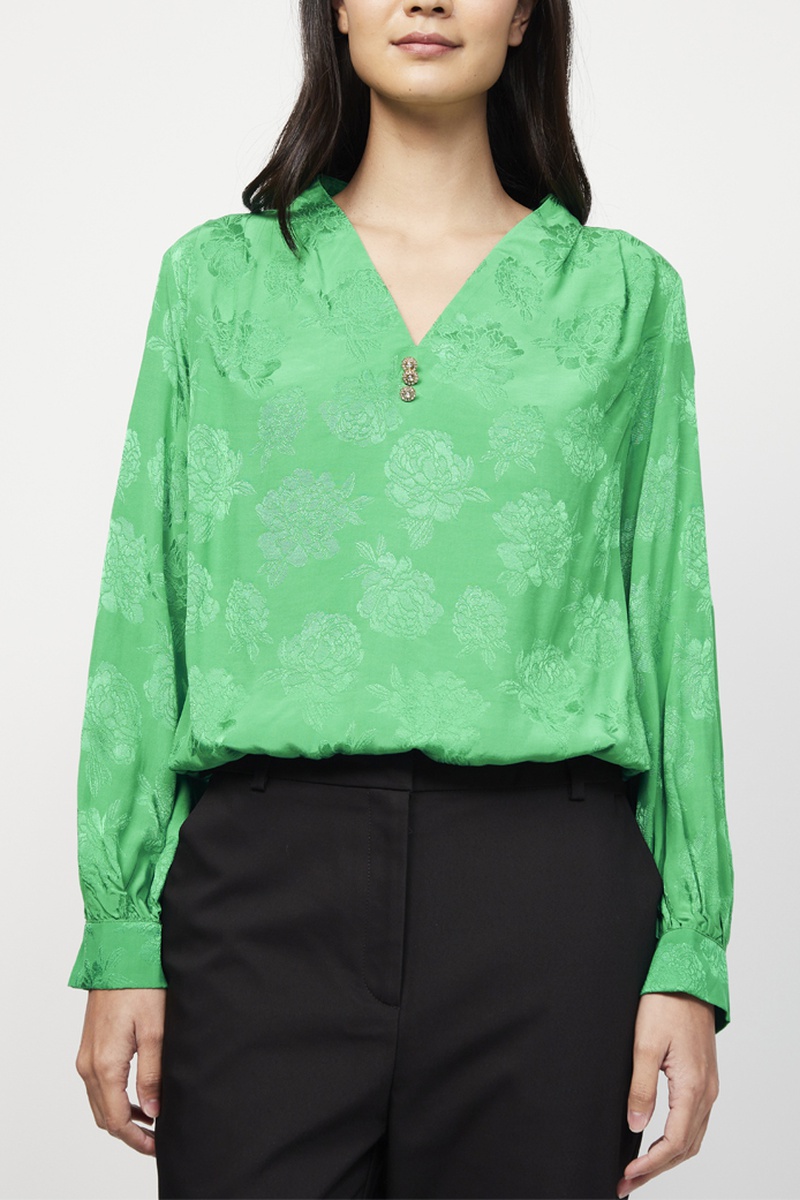 Blouse fleurie Vert émeraude