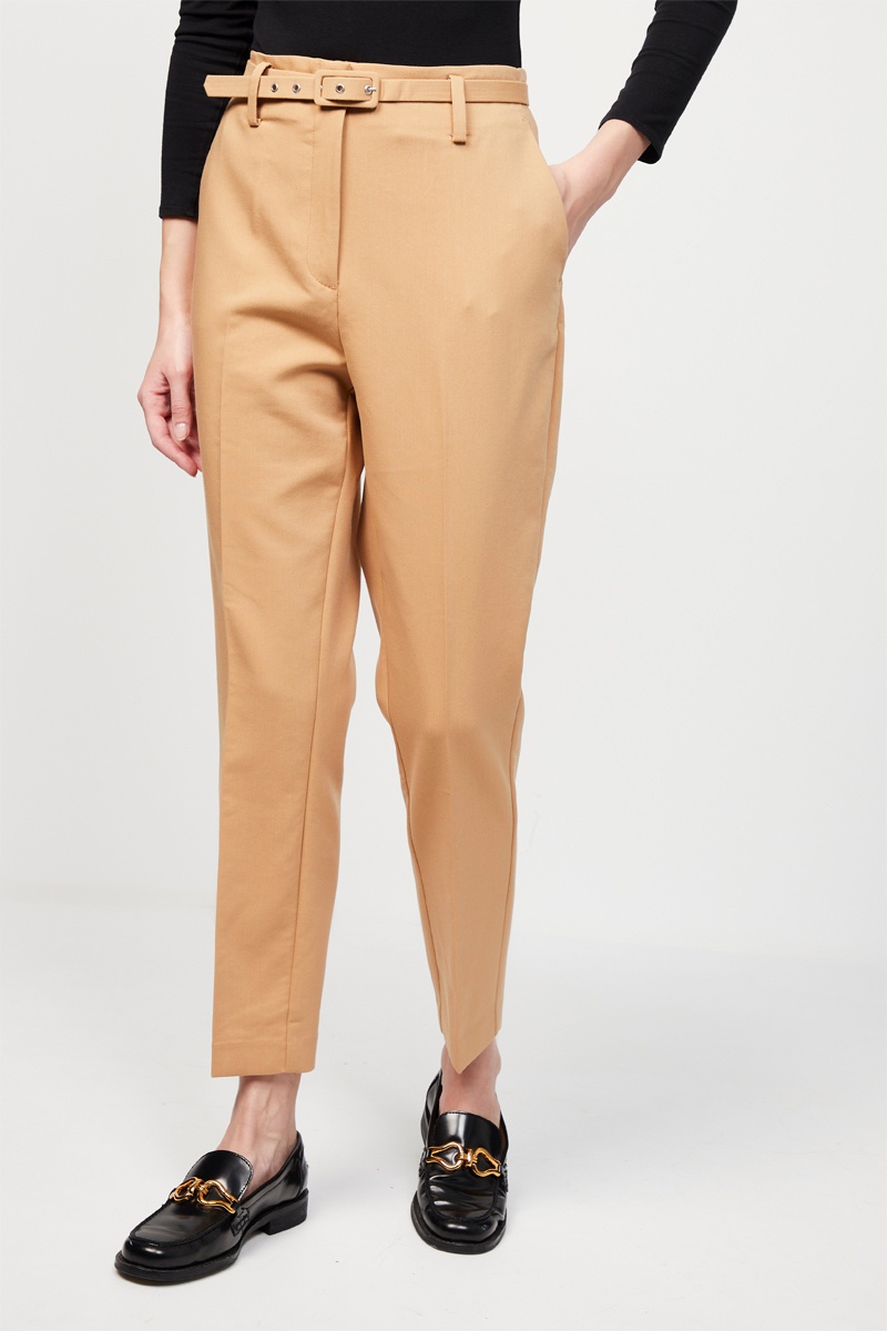 Pantalon carotte Beige