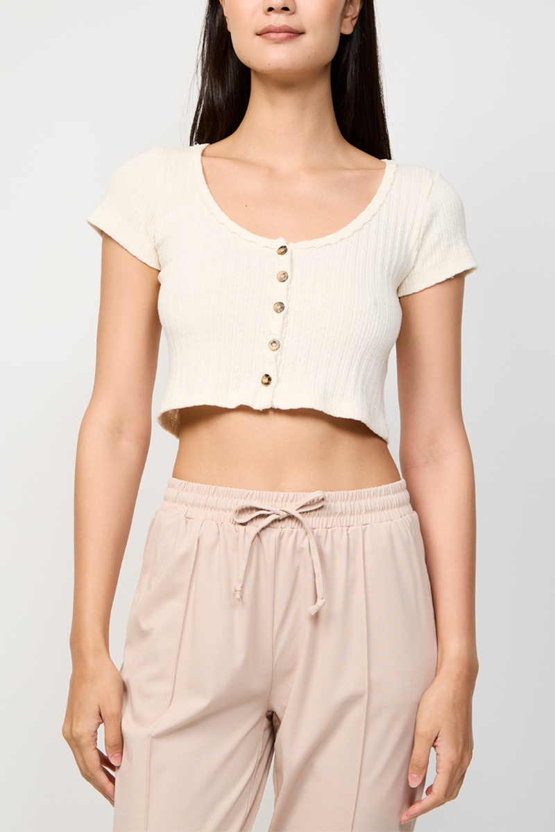 Crop top Ecru