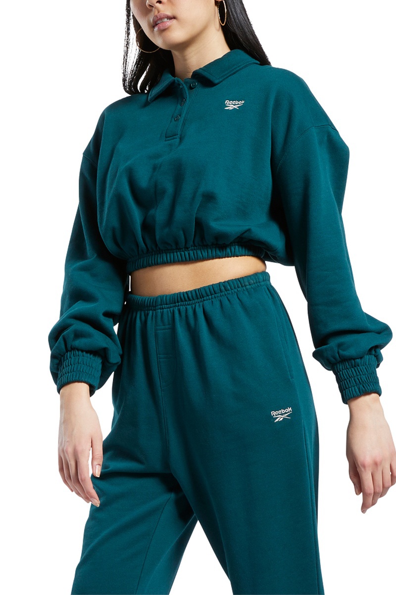 Sweat court en coton biologique CL AE FT Coverup - Bleu pétrole