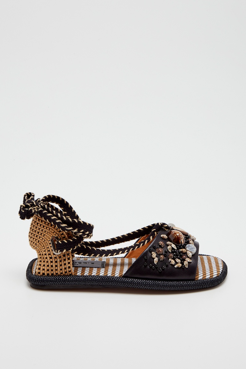 Sandales en cuir d’agneau Eugenie Noir