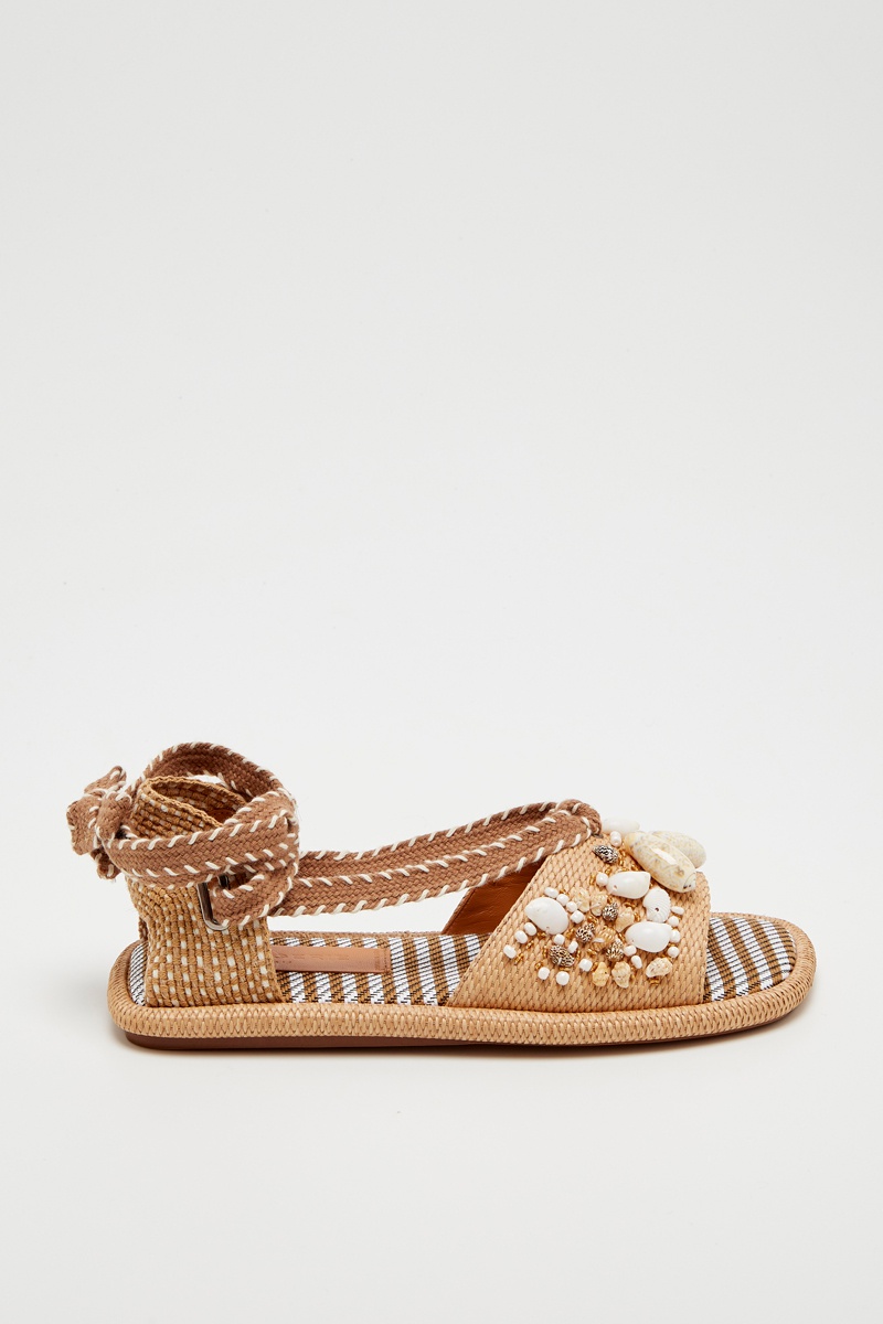 Sandales en raphia Eugeniet Beige