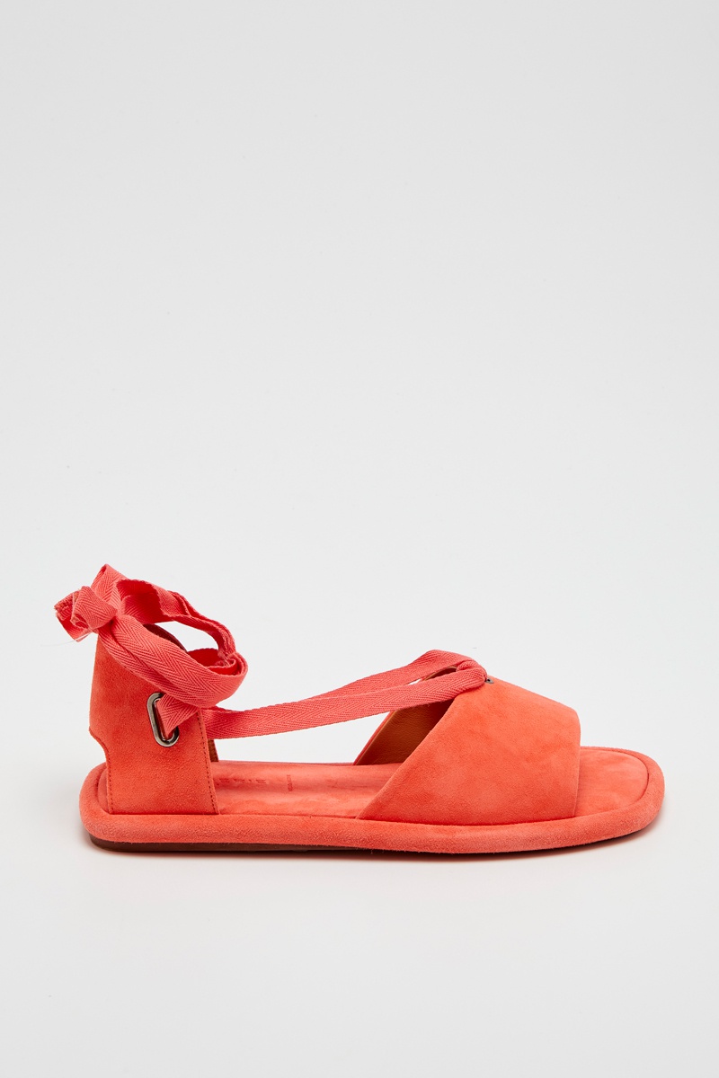 Sandales en cuir de chèvre nubuck Eugeniacv - Corail