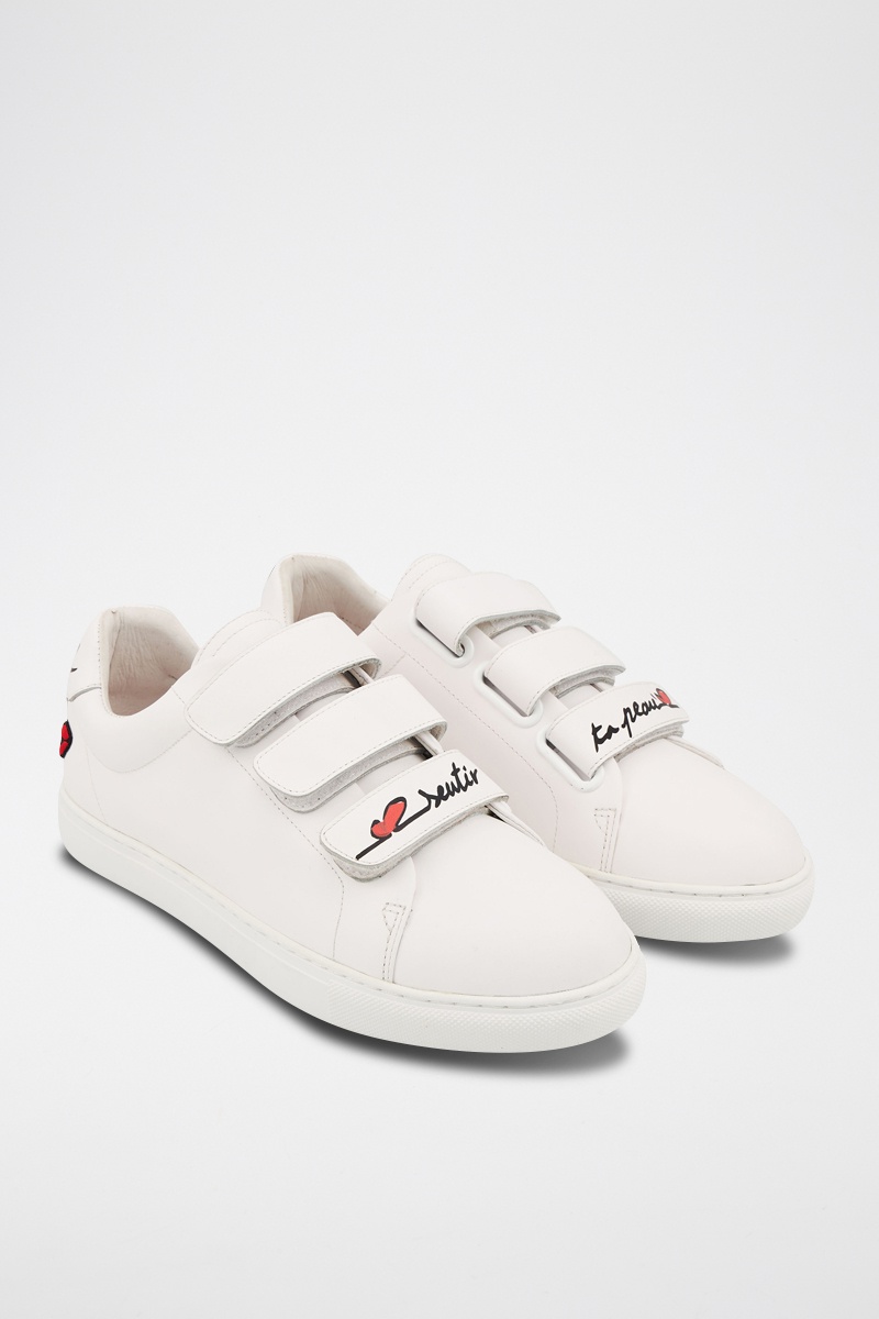 Sneakers en cuir de veau Edith Blanc - Bons baisers de Paname