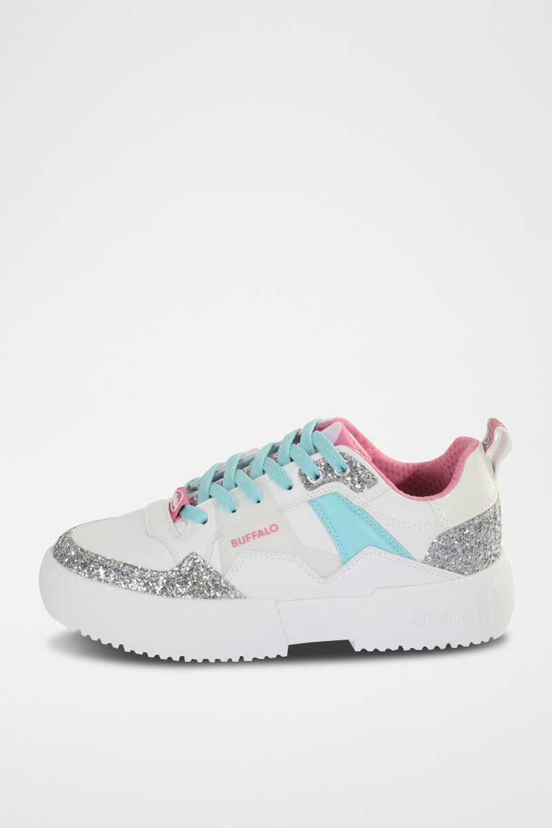 Baskets plateformes - Blanc et argenté