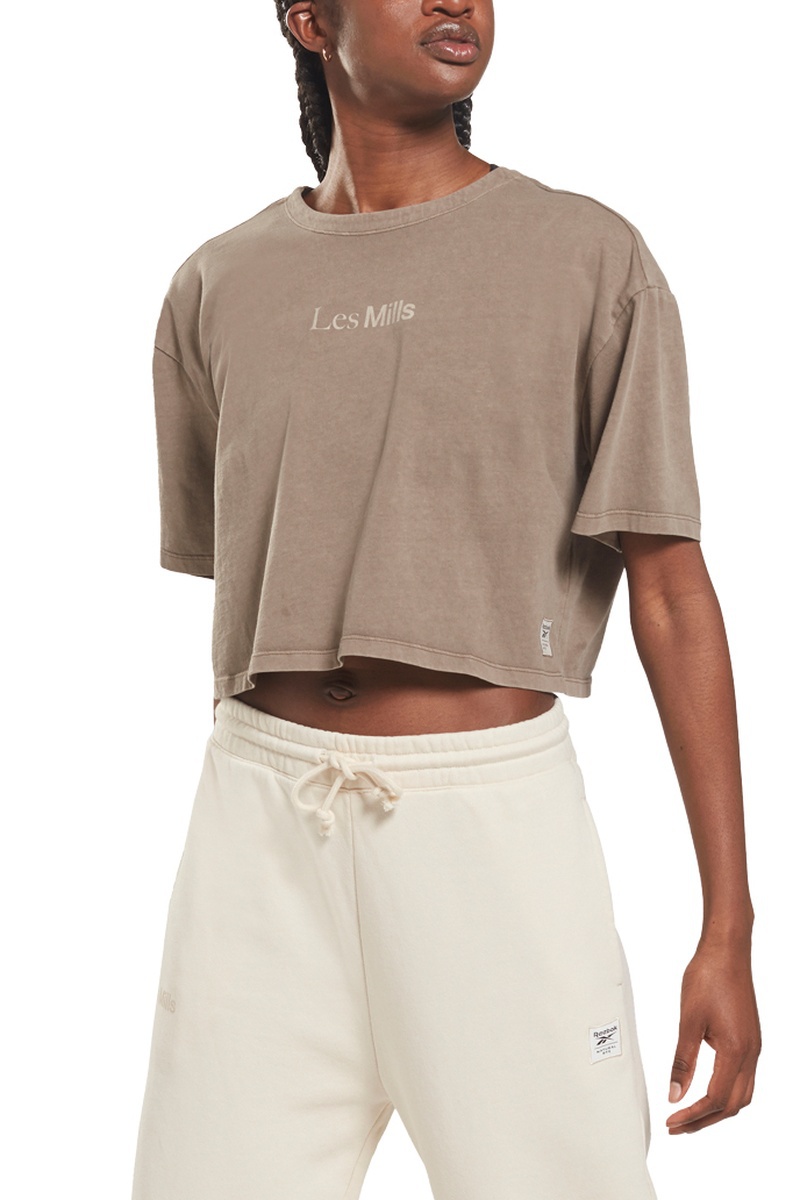 T-shirt cropped en coton biologique LM Crop Nat Dye - Taupe