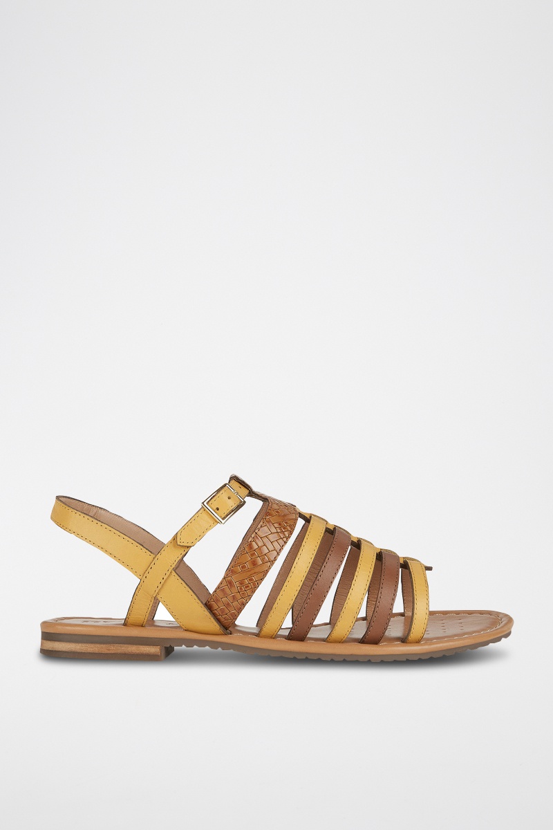 Spartiates en cuir Sozy Doré