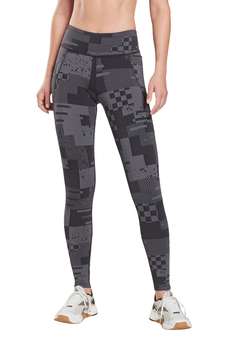 Legging taille haute TS Lux Tight- Jacquard - Noir et gris foncé
