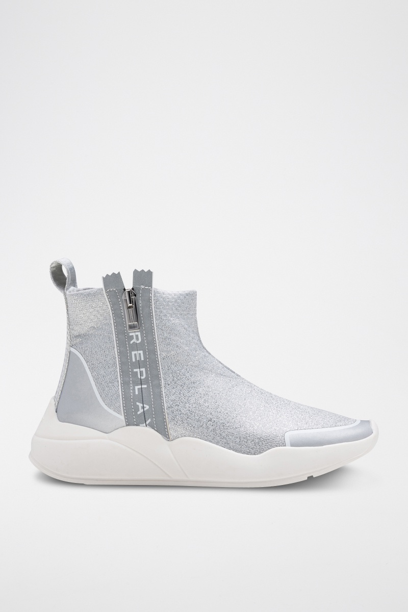 Baskets Argenté et blanc