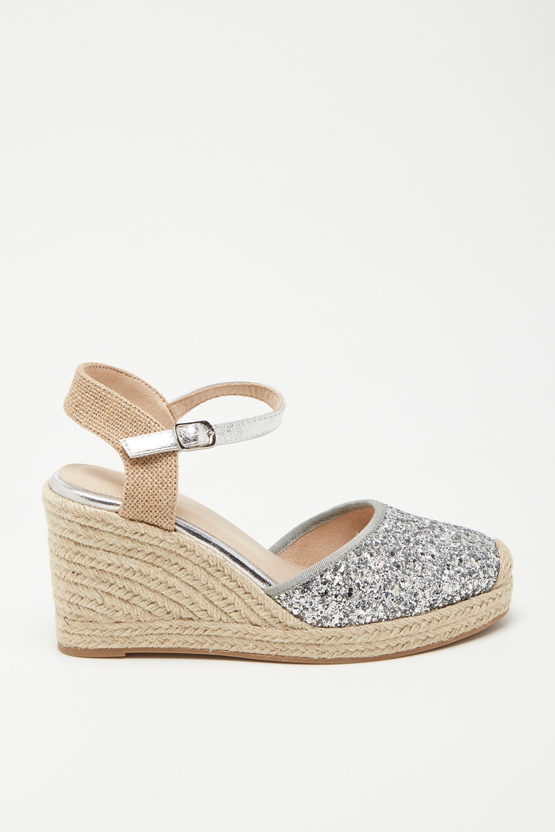 Sandales compensées Argenté