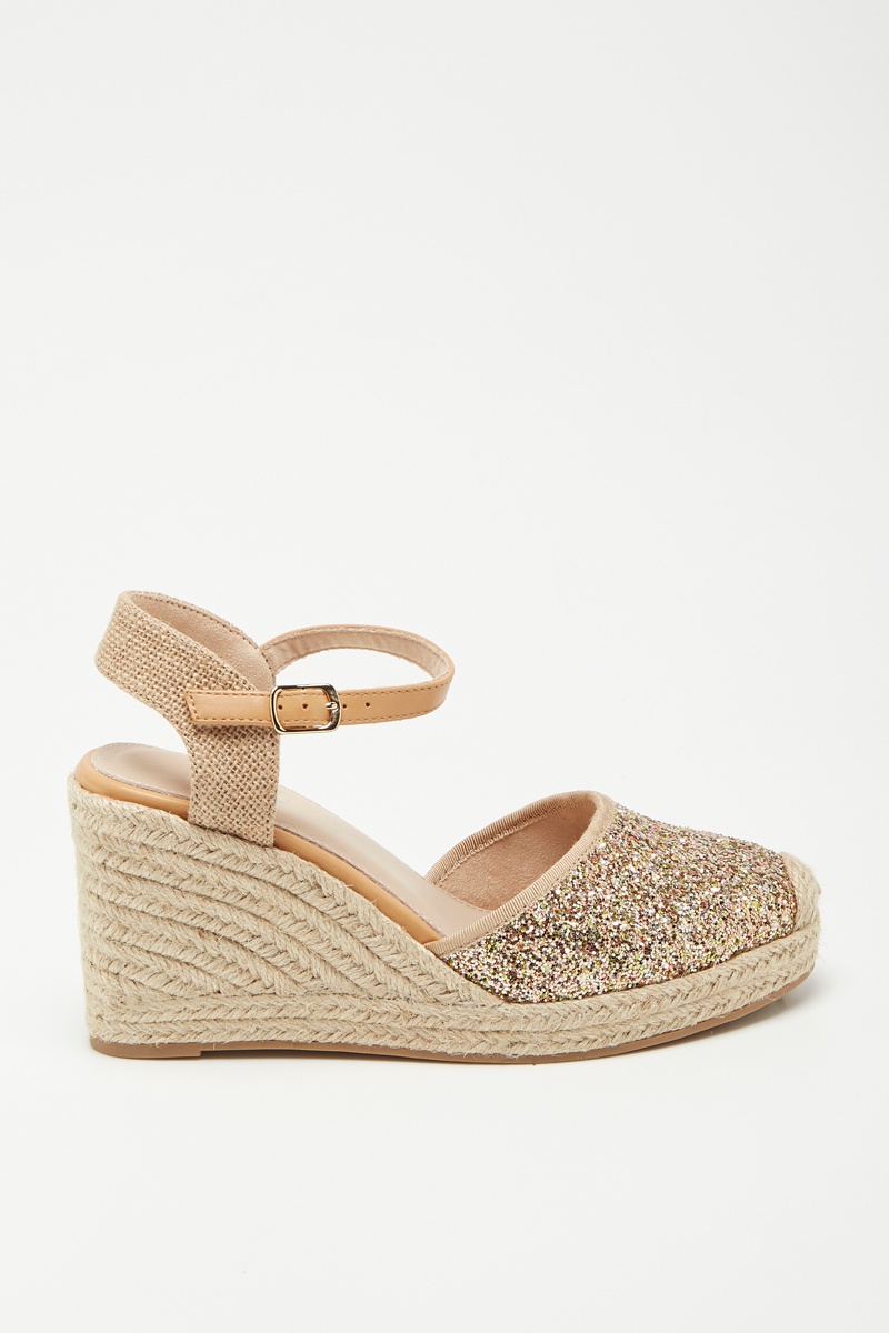 Sandales compensées Doré