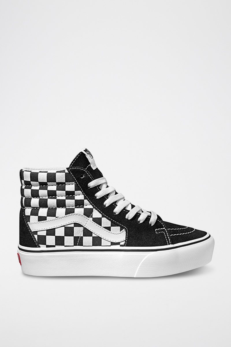 Baskets montantes plateformes en cuir SK8-Hi Platform 2.0 - Noir et blanc