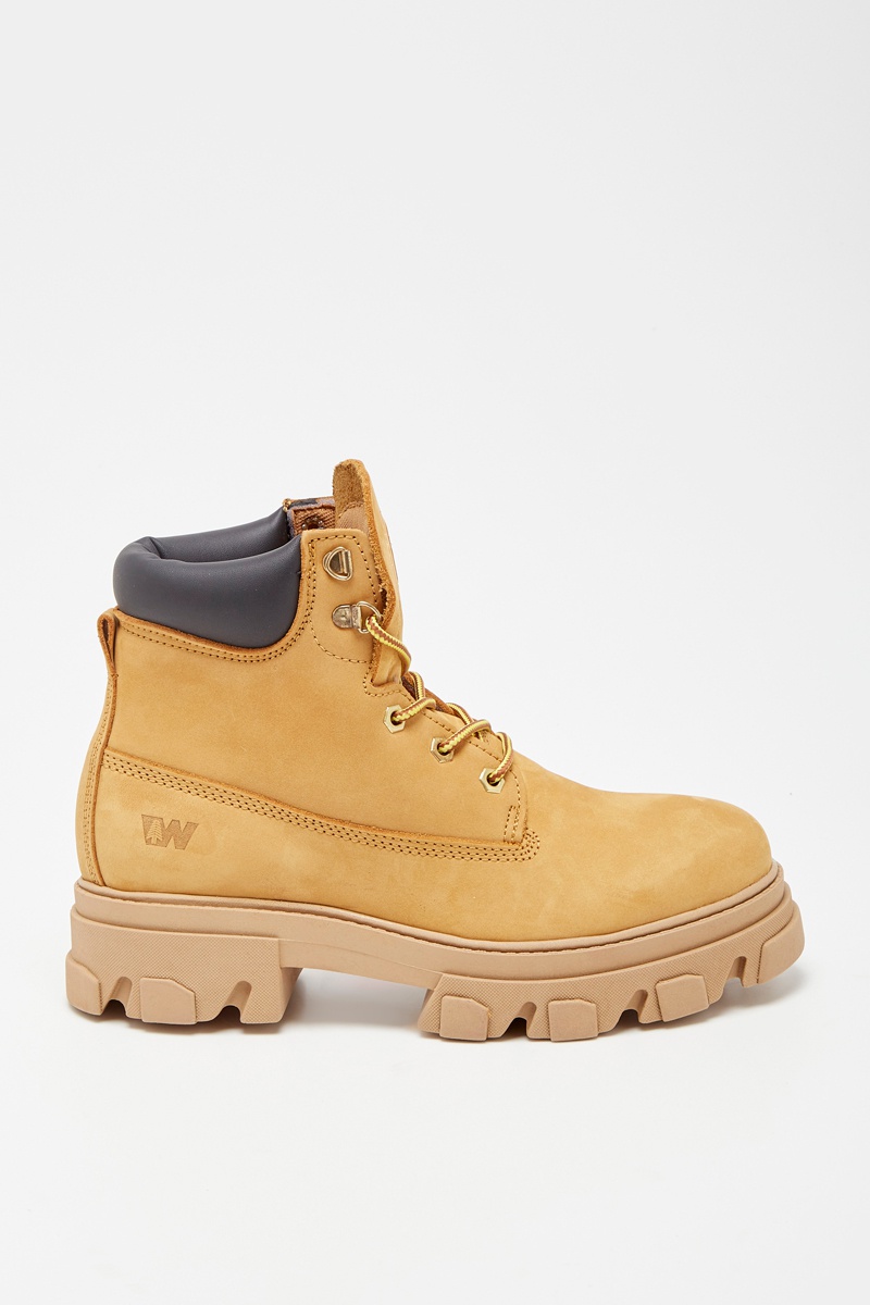 Bottines en cuir Camel