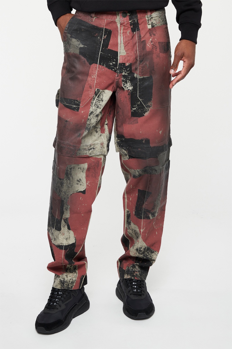 Pantalon droit Multy-Sp2-Ne L.32 Gris et rouge