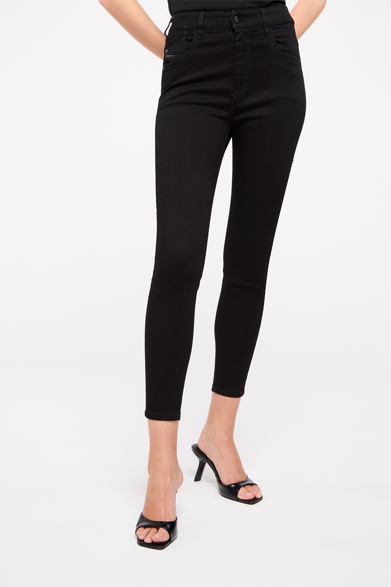 Jean skinny 7/8 taille haute Slandy Noir