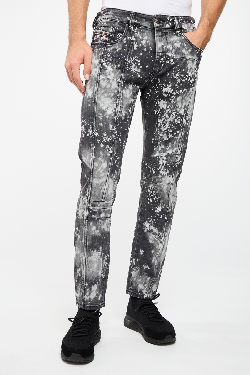 Jean droit tie and dye Struk-SP16 Noir