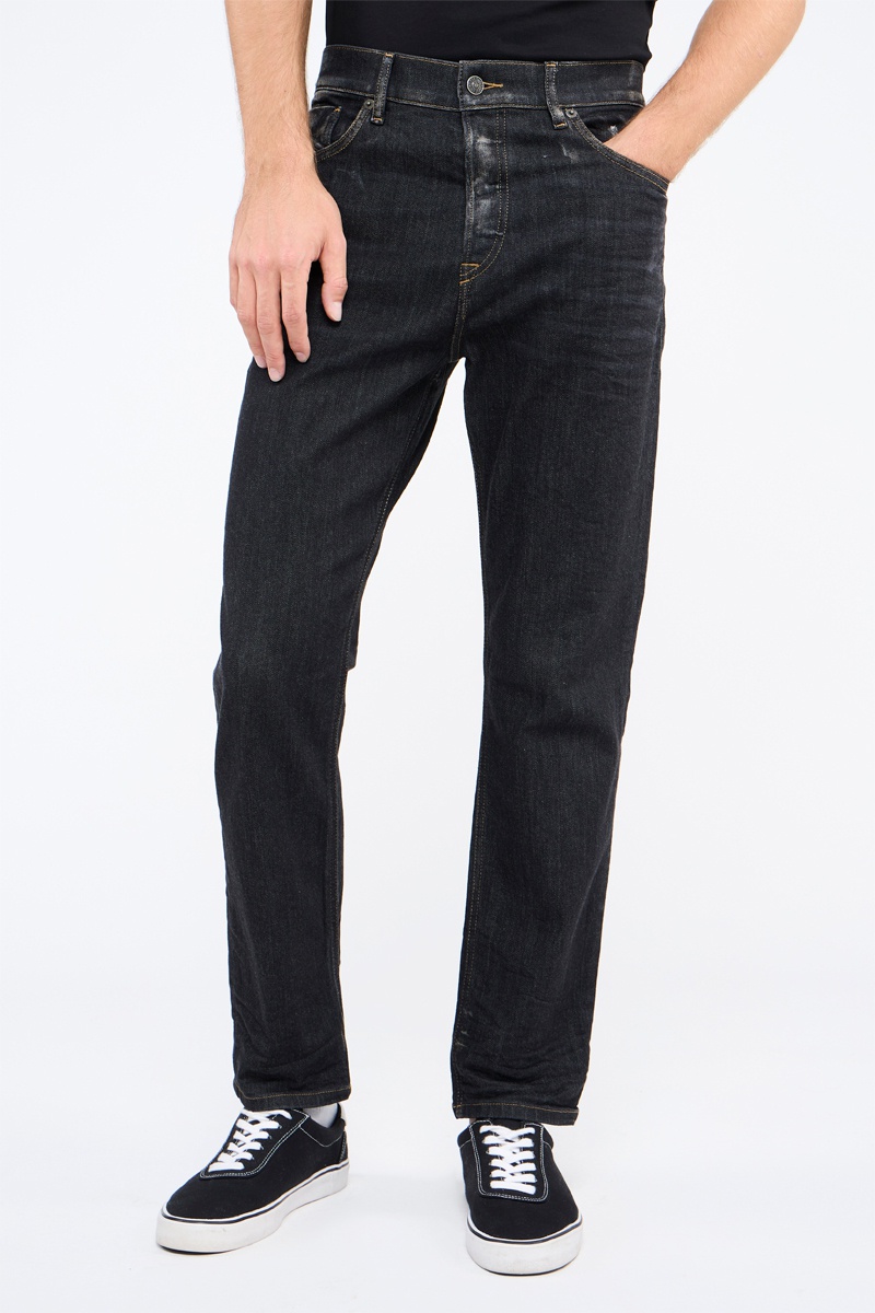 Jean droit Fining Noir