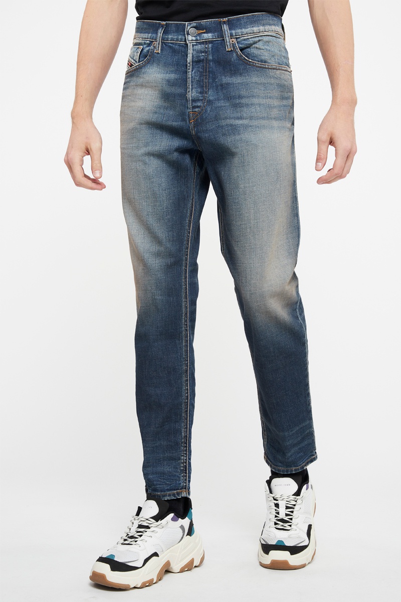 Jean droit Fining Bleu