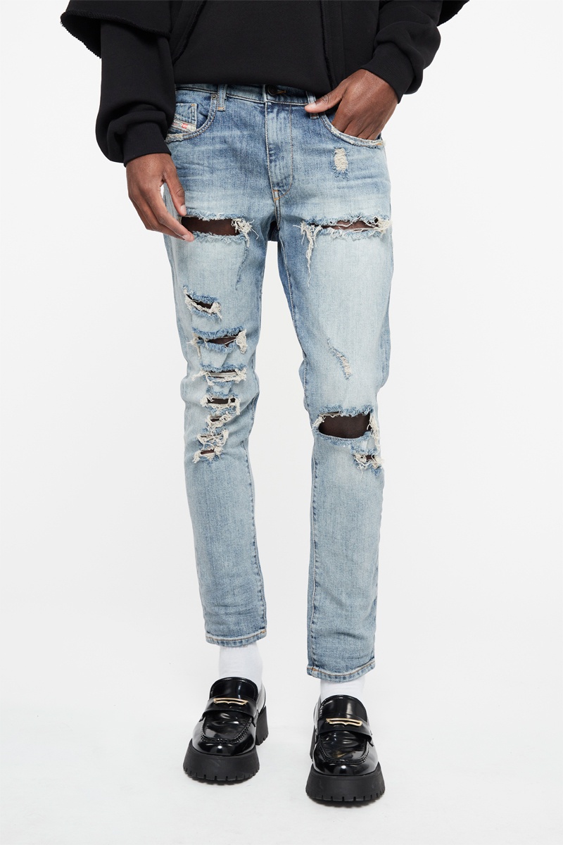 Jean droit Strukt Bleu