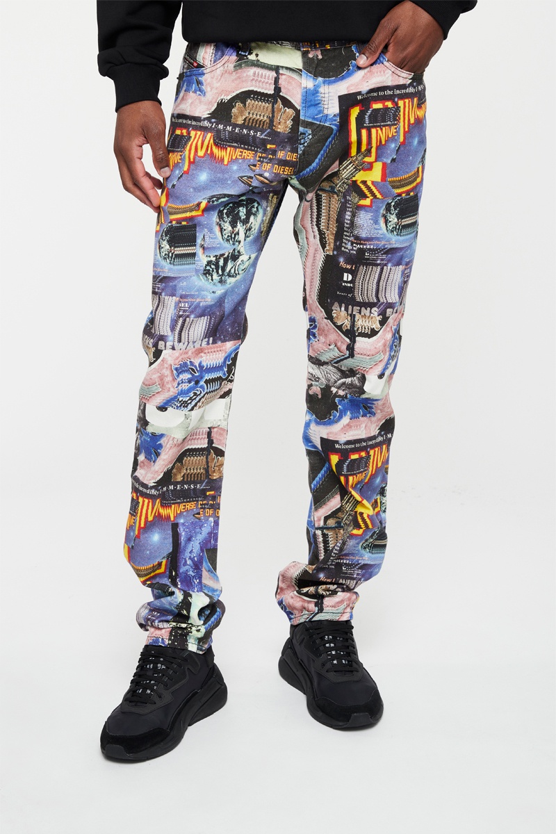 Jean droit Krax Bleu et noir