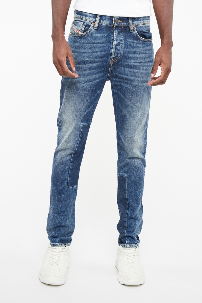 Jean droit Fining Bleu