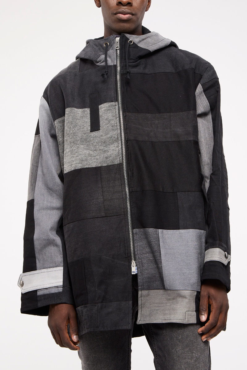 Manteau à capuche 55Parka Noir et anthracite