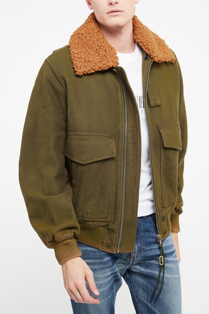 Veste en laine Weltom Kaki