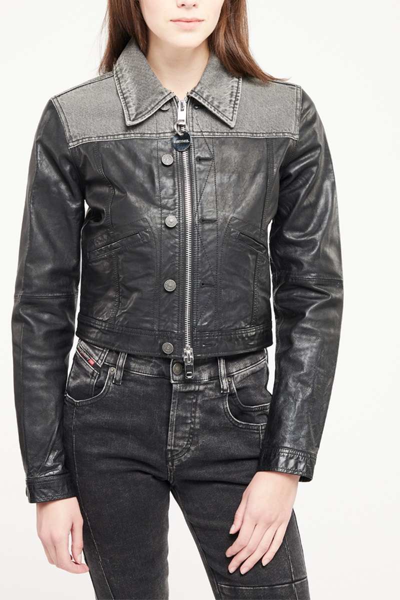 Veste en cuir Lyle Noir