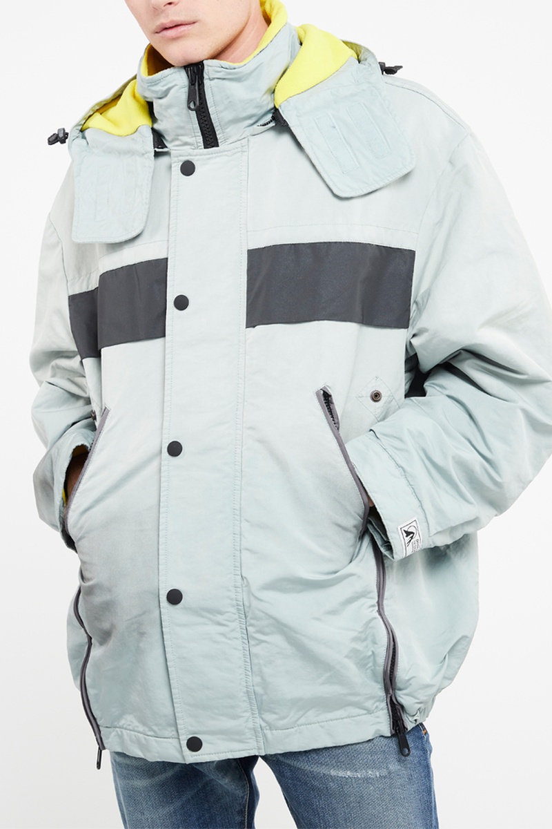 Coupe-vent à capuche Trodd Gris clair et gris foncé