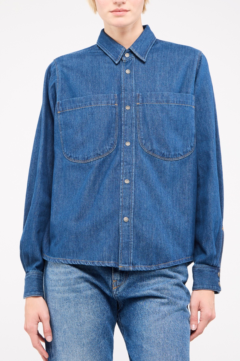 Chemisier en jean De-Bea Bleu